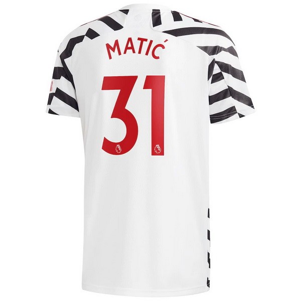 Camiseta Manchester United NO.31 Matic Tercera equipo 2020-2021 Blanco